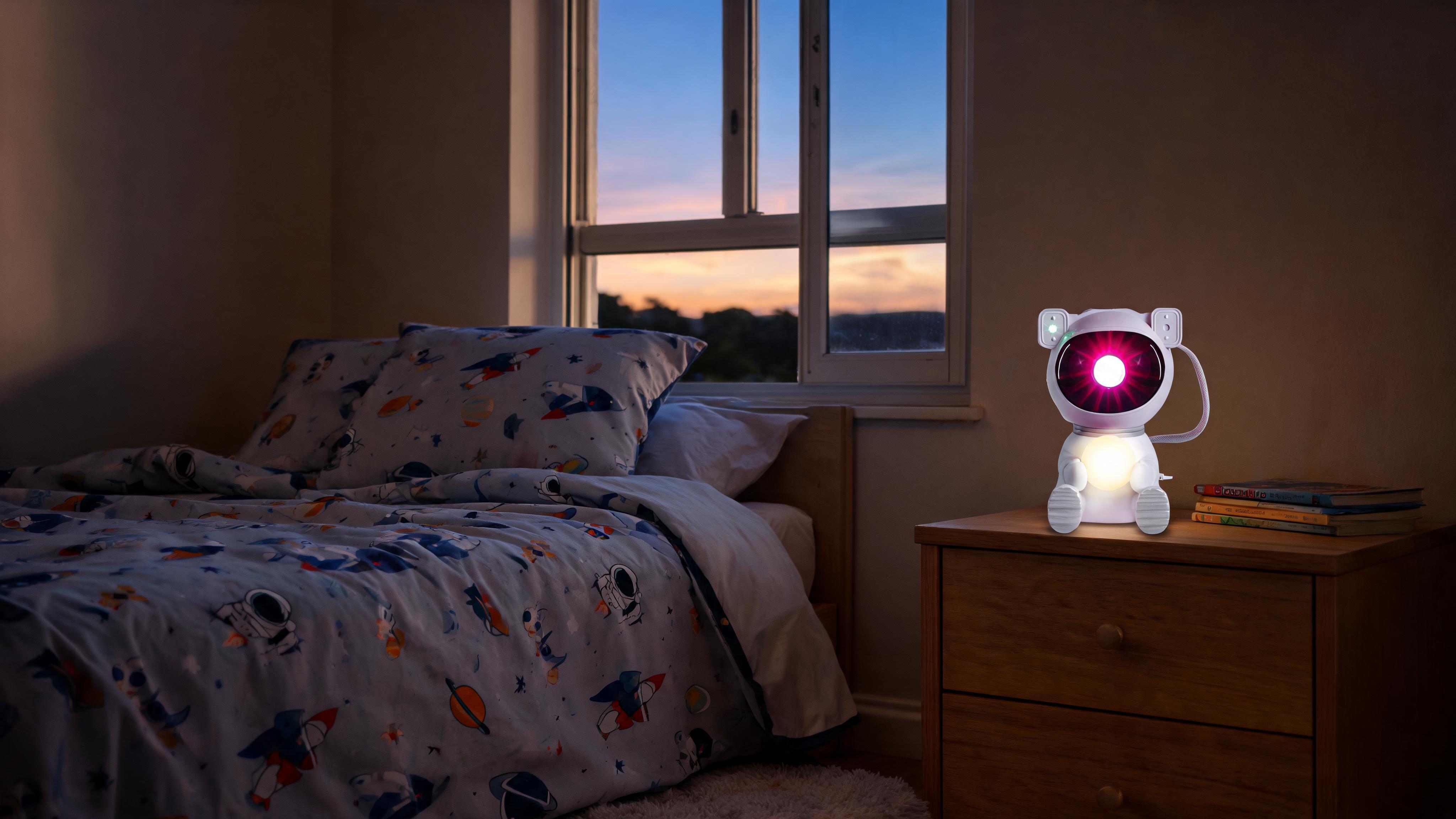 Astronaut Galaxy Projector Light with Remote Control – 8 Flowing Nebula Scenes, Adjustable Brightness & 360° Rotating Head - Scene 7