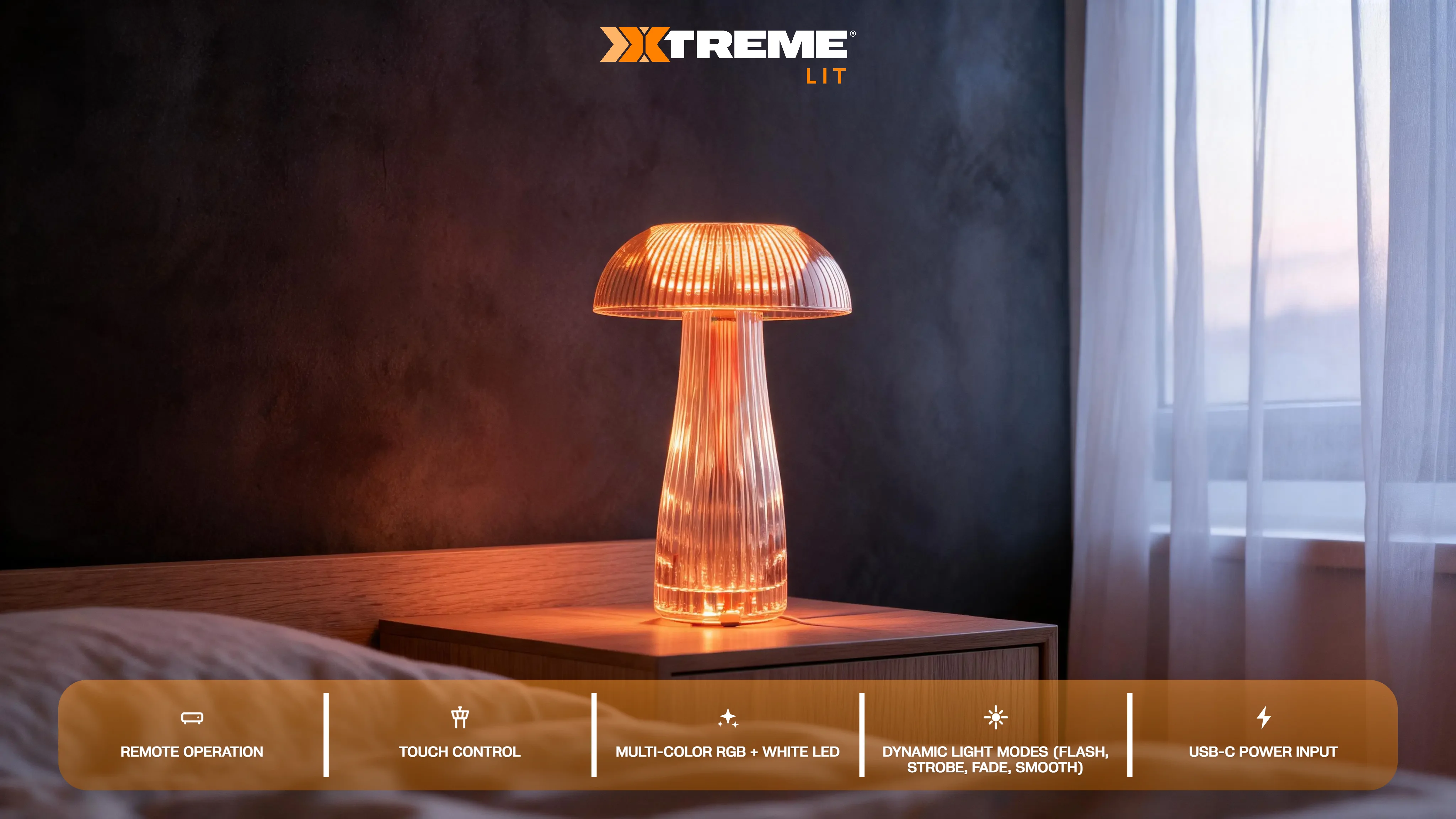 RGB LED Mushroom Lamp hero video