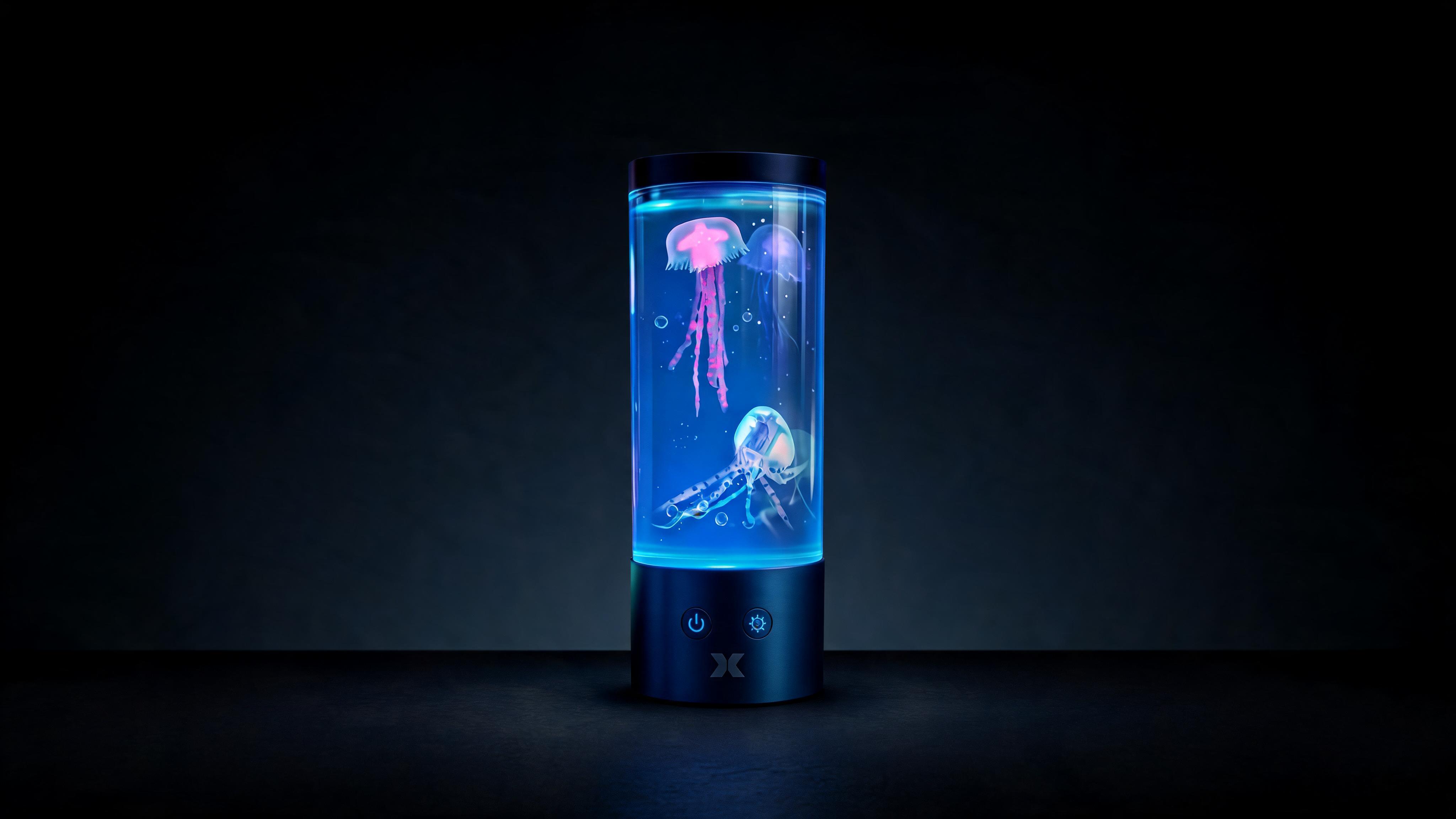 Xtreme Jellyfish Mood Lamp, Color-Changing LED Aquarium Night Light with Moving Jellyfish, Ambient Desktop Light for Home, Office & Gaming Setup