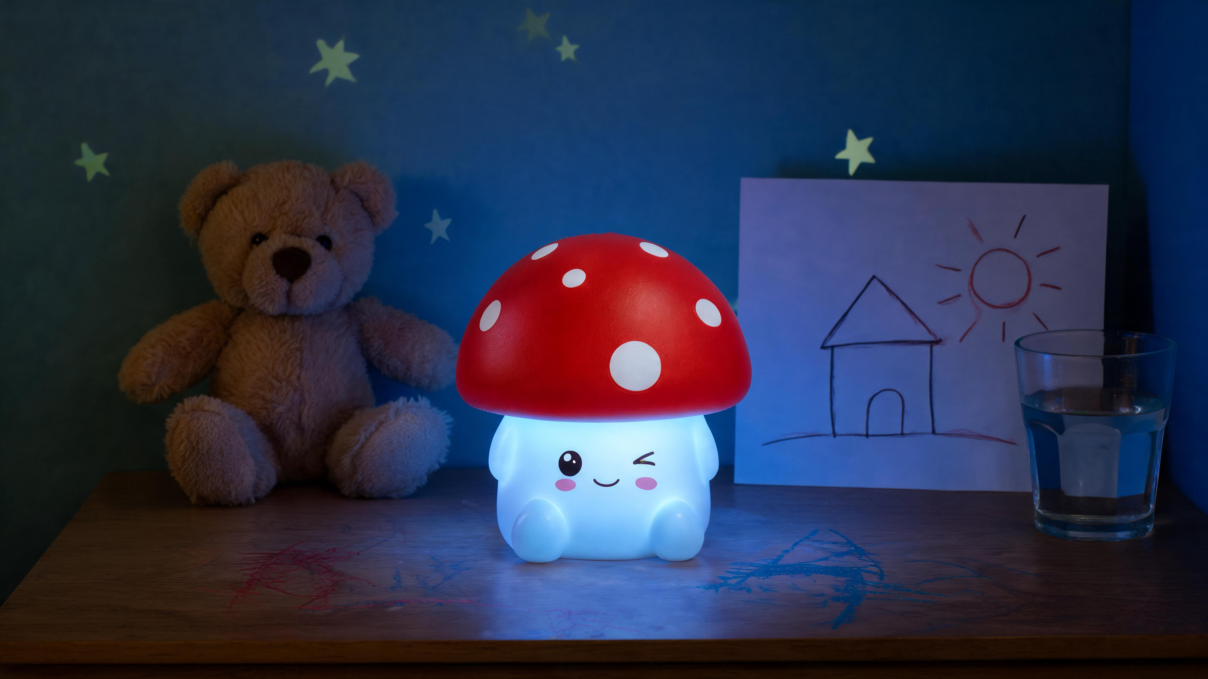 Xtreme Lit Soft Touch Mushroom LED Night Light – Tap Control RGB Color Changing Lamp with Sleep Timer - Slide 3