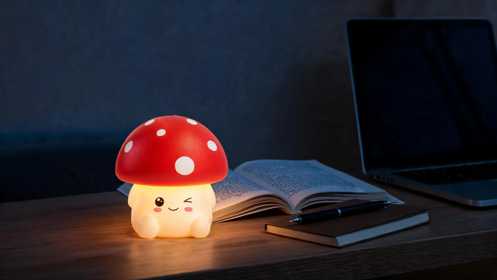 Xtreme Lit Soft Touch Mushroom LED Night Light – Tap Control RGB Color Changing Lamp with Sleep Timer - Scene 5