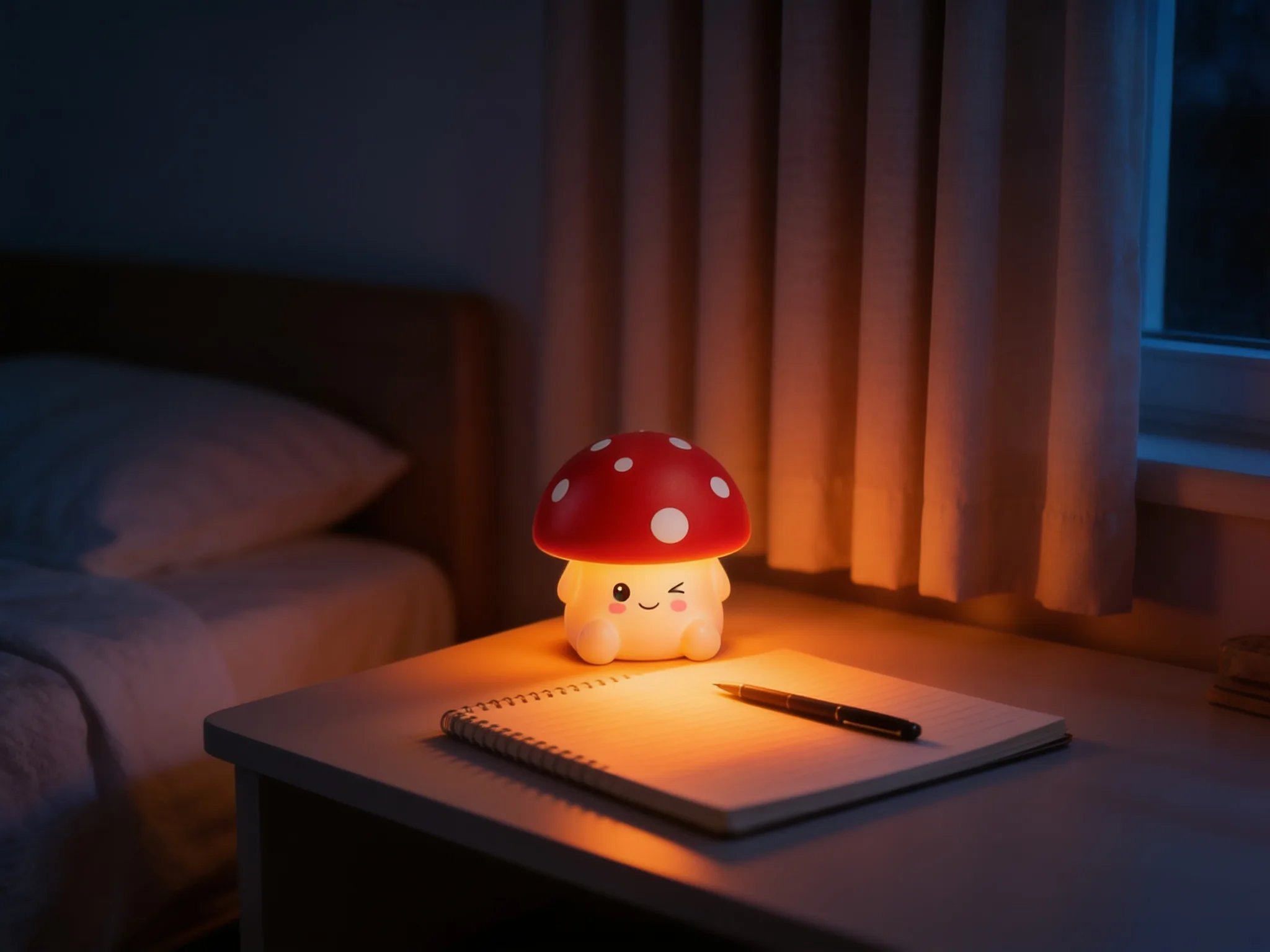 Xtreme Lit Soft Touch Mushroom LED Night Light – Tap Control RGB Color Changing Lamp with Sleep Timer - Scene 11