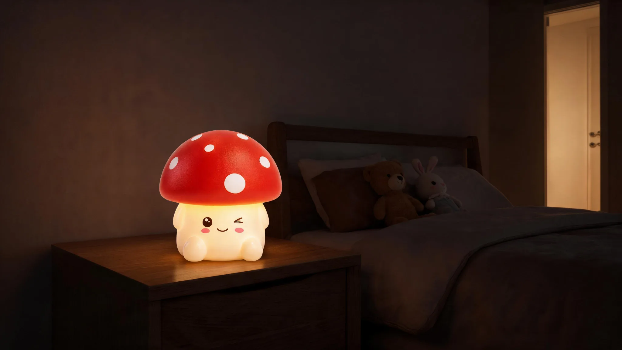 Xtreme Lit Soft Touch Mushroom LED Night Light – Tap Control RGB Color Changing Lamp with Sleep Timer - Scene 10