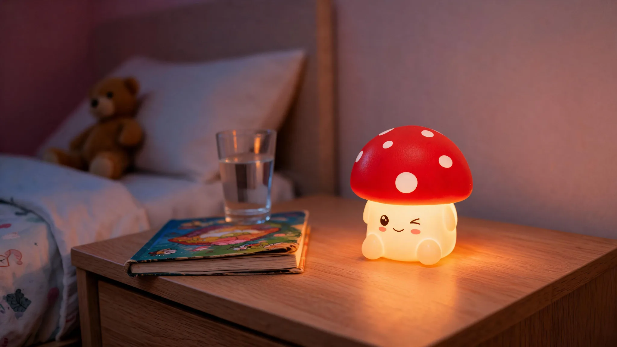 Xtreme Lit Soft Touch Mushroom LED Night Light – Tap Control RGB Color Changing Lamp with Sleep Timer - Scene 9