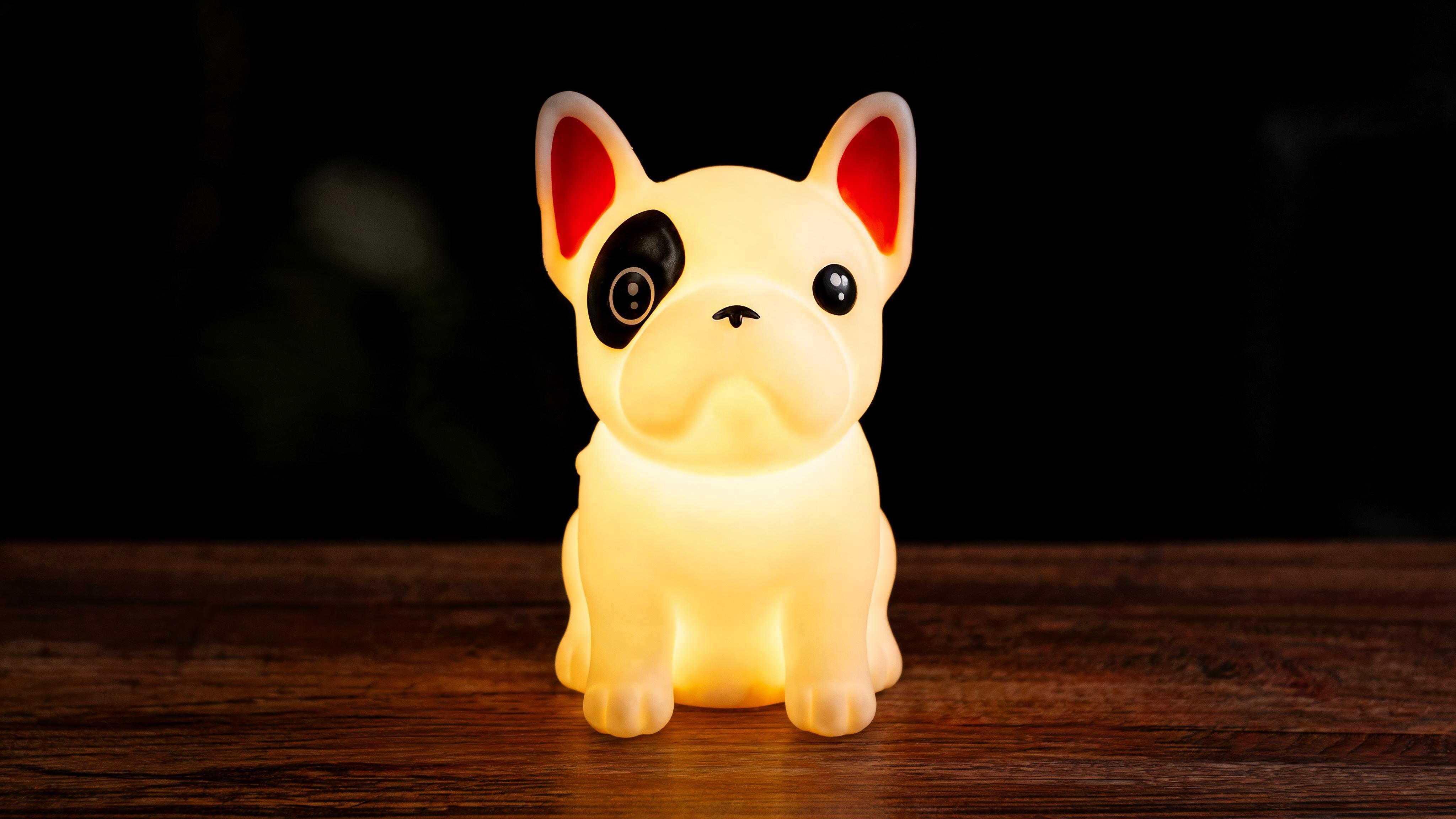 Soft Touch French Bulldog LED Night Light – Tap Control RGB Color Changing Lamp with Sleep Timer - Scene 7
