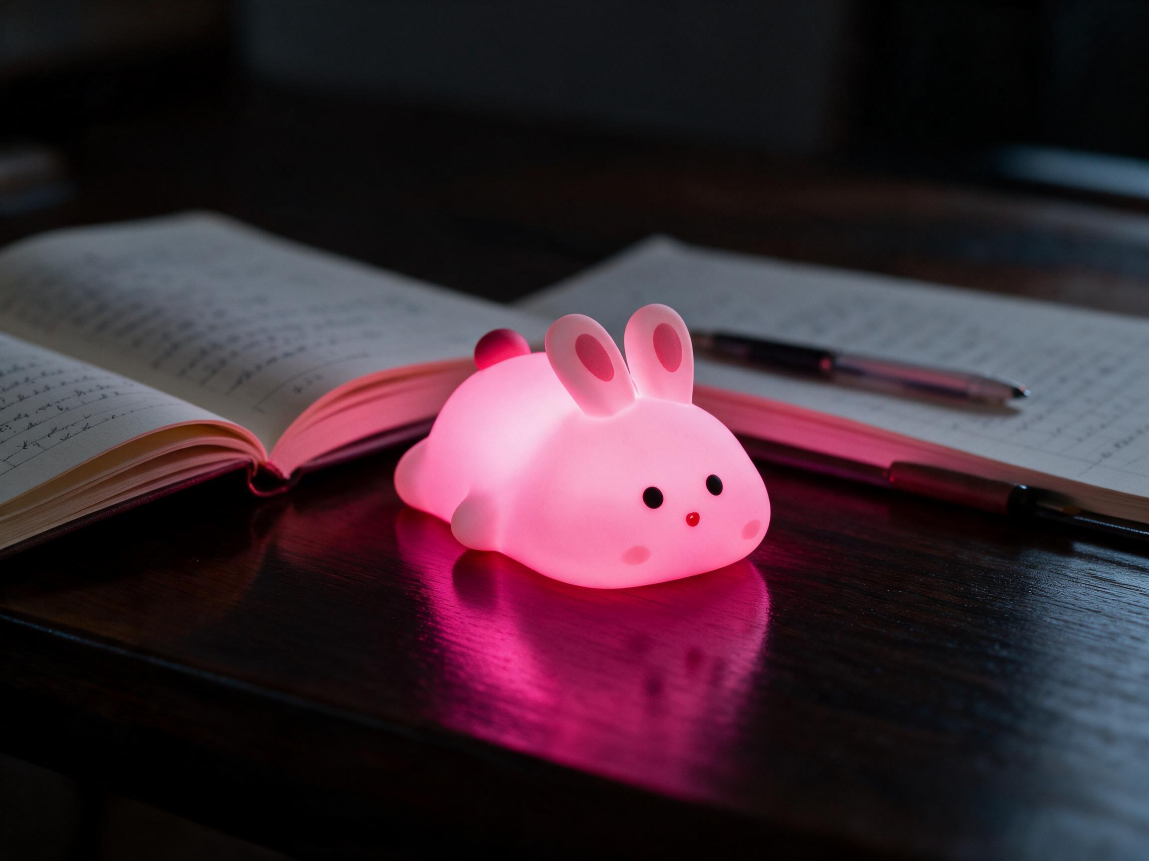Xtreme Soft Touch Bunny LED Night Light – Tap Control RGB Color Changing Lamp with Sleep Timer