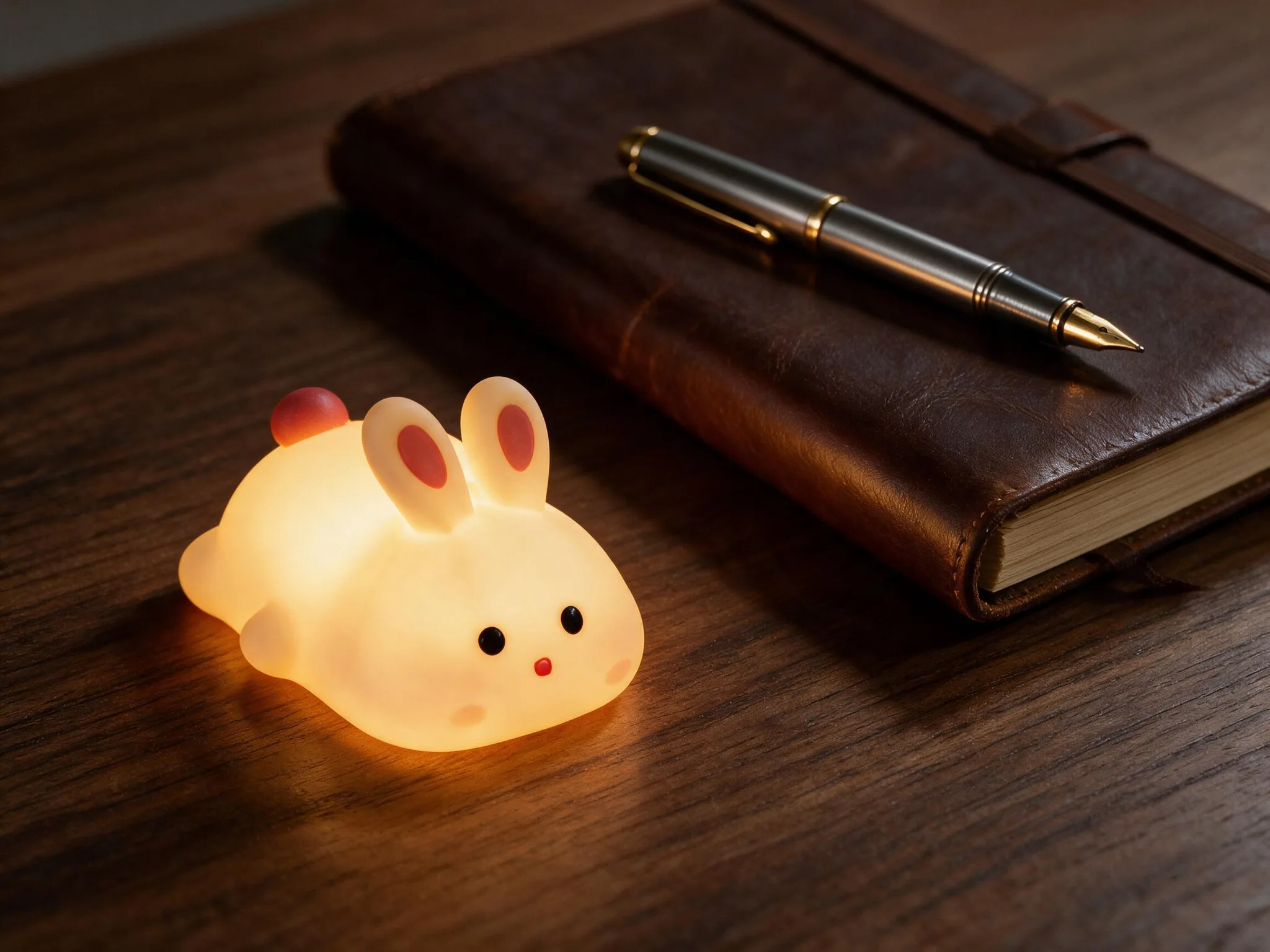 Soft Touch Bunny LED Night Light – Tap Control RGB Color Changing Lamp with Sleep Timer - Scene 7