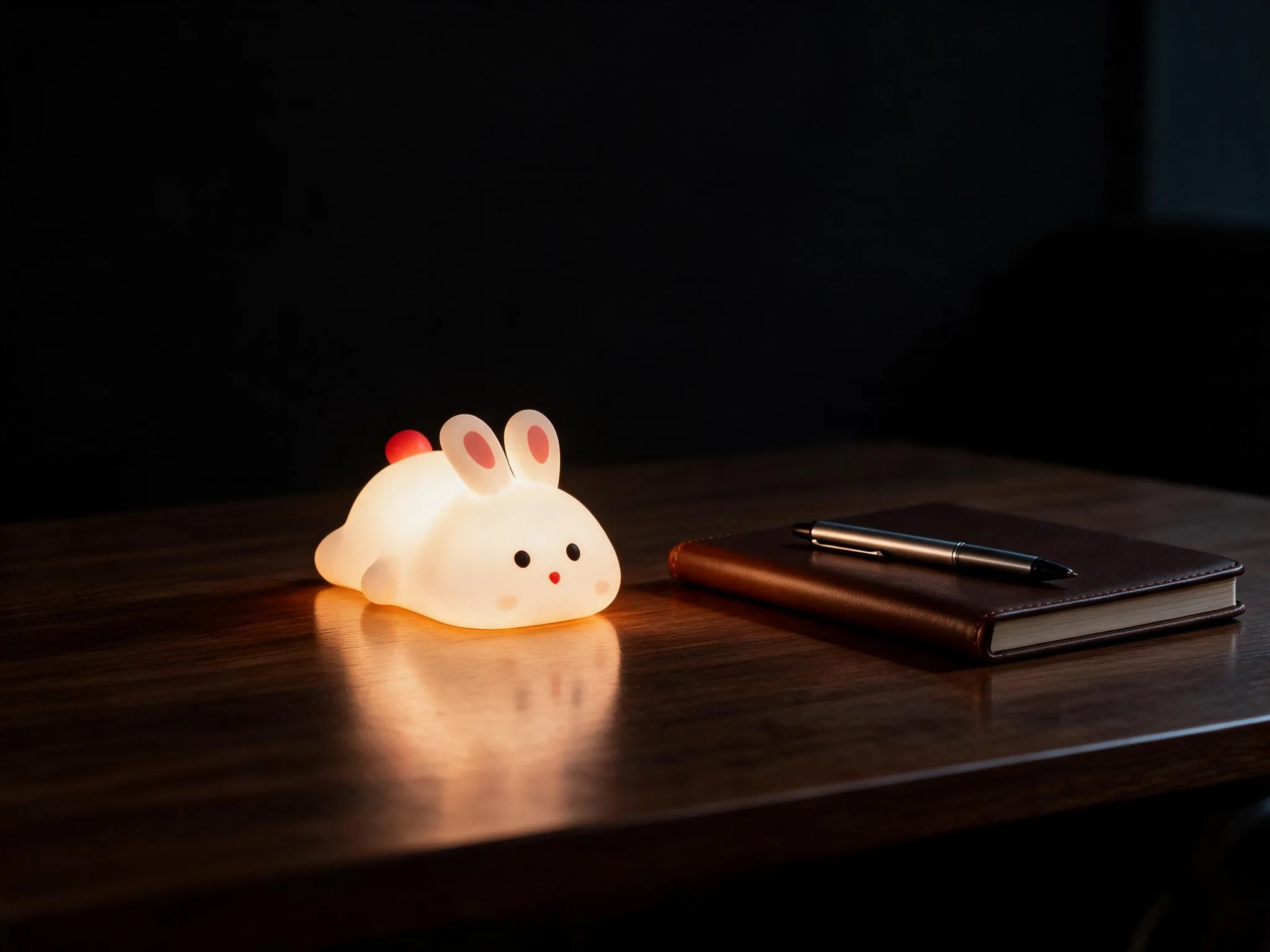 Soft Touch Bunny LED Night Light – Tap Control RGB Color Changing Lamp with Sleep Timer - Scene 9