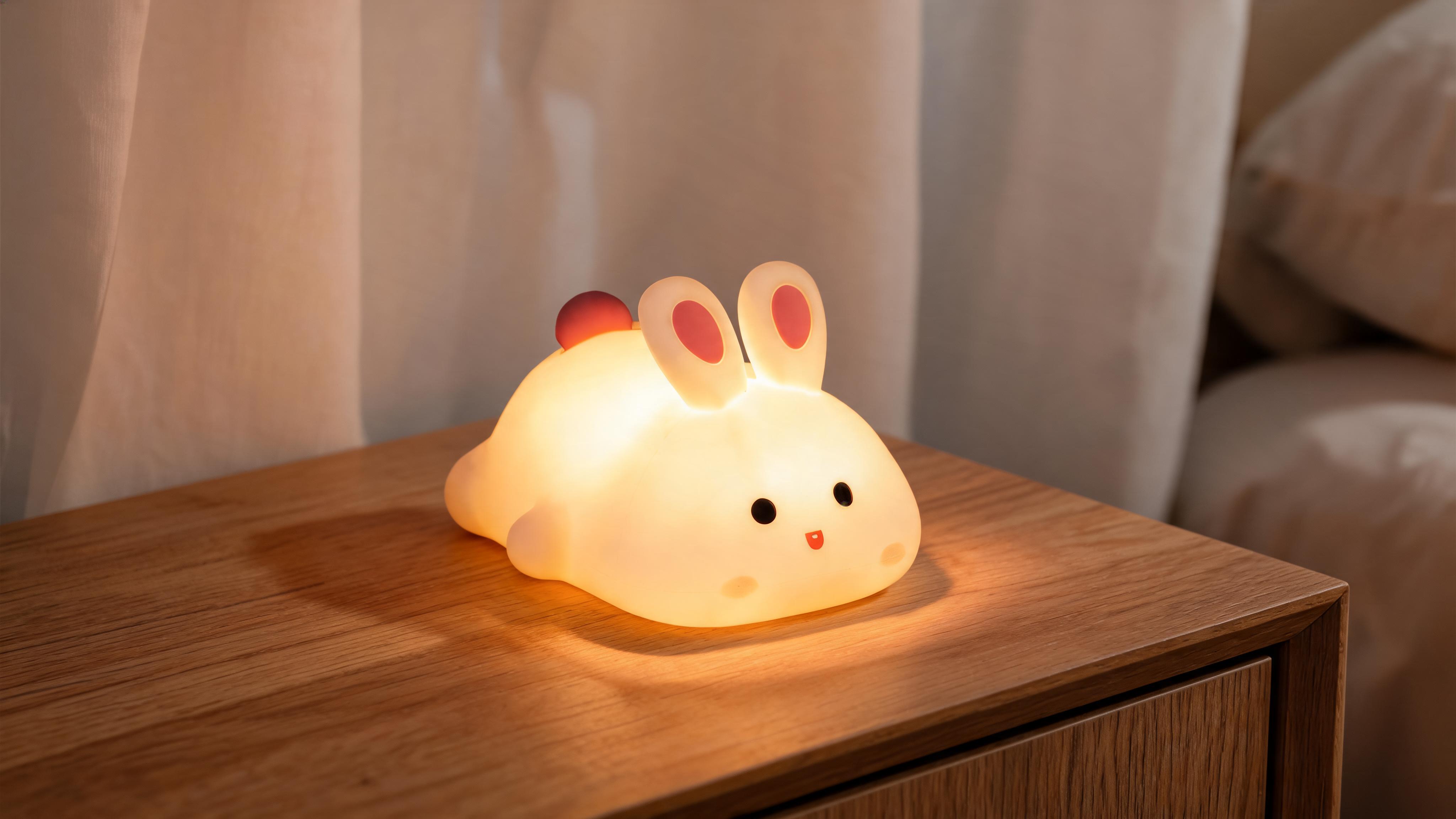 Introducing the Lit Soft Touch Bunny LED Night Light hero image